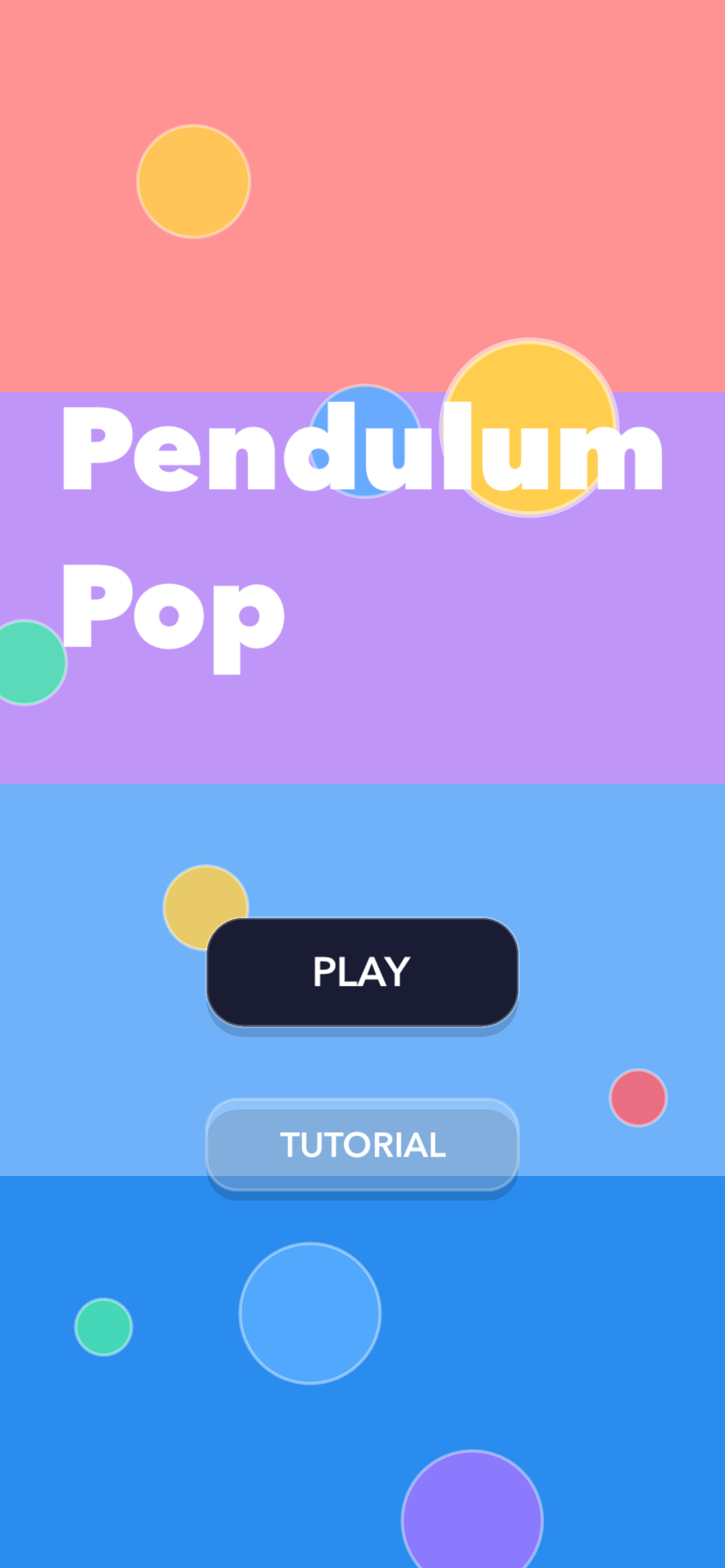 Pendulum Pop gameplay with colorful targets and obstacles